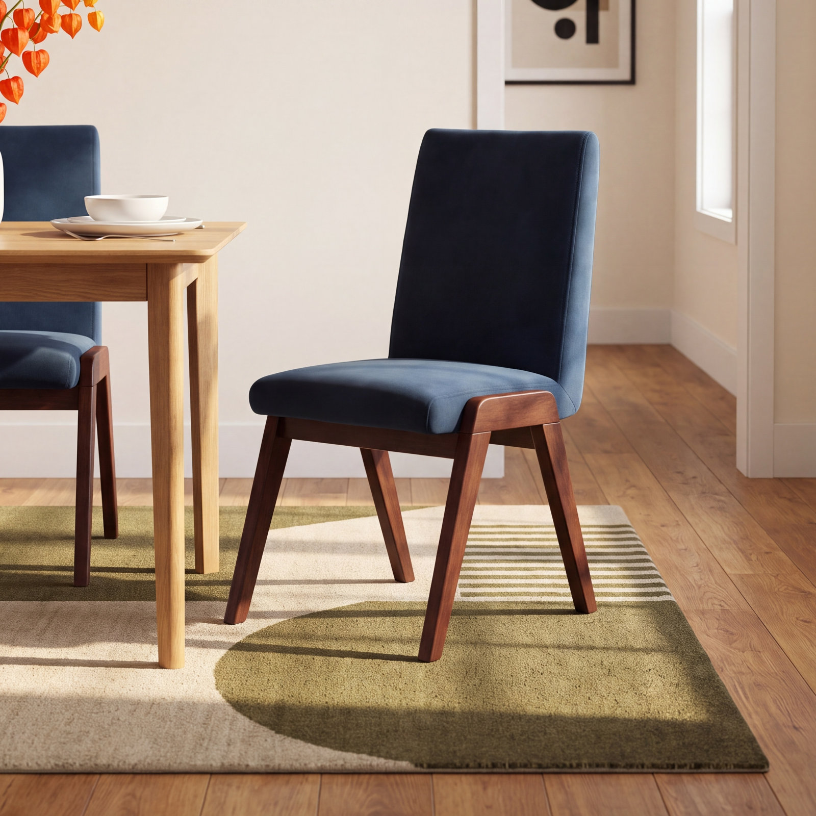 Orly Dining Chair, Navy Blue