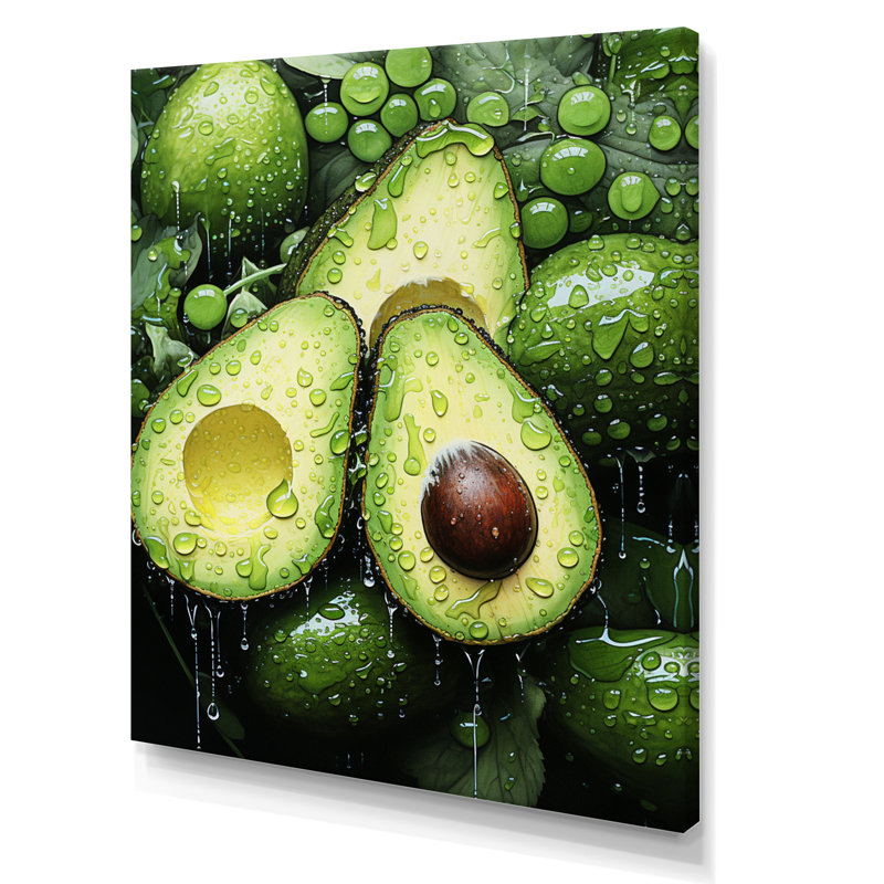 «Fruit Lush Avocado Pointillism» sur toile, H 20 po x l 12 po x P 1 po