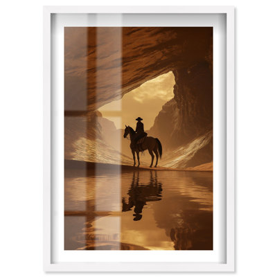«Desert Rider Shadowbox», reproduction d'art encadrée par Notoriart