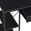 Bureau noir avec tablettes ouvertes et rangement pratique avec 1 tiroir et 8 compartiments