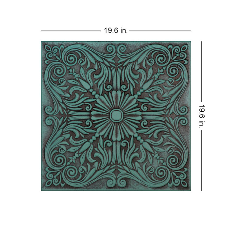 Tuile de plafond en polystyrène espagnol 1,6 pi x 1,6 pi, Vert antique