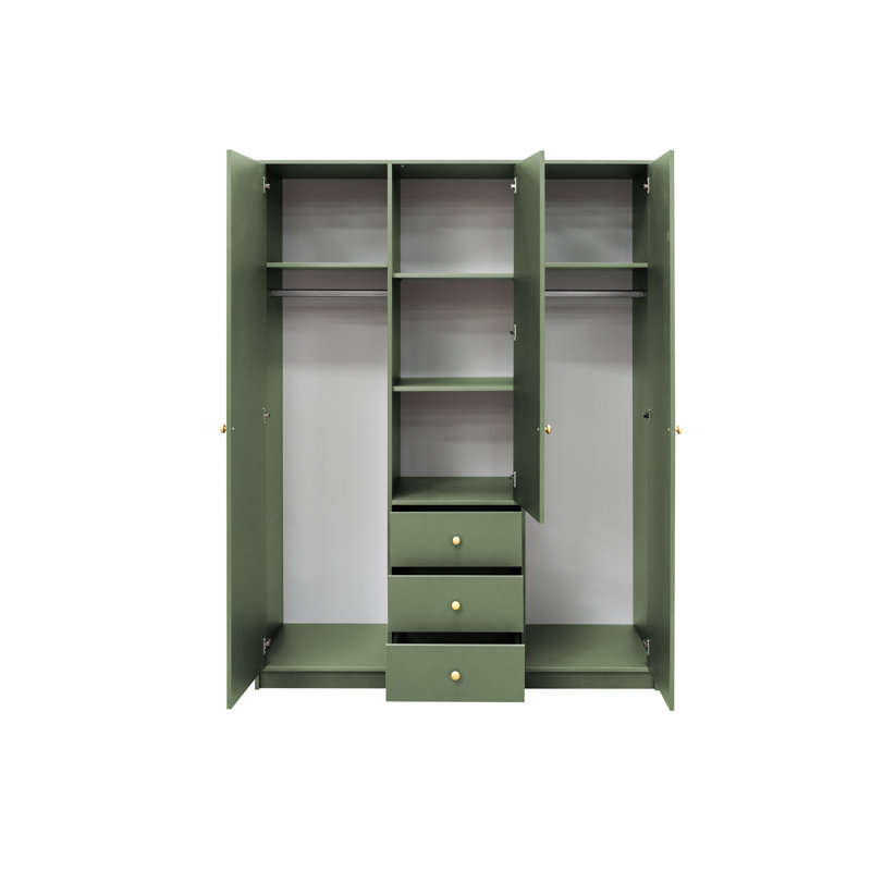 Blathnaid Manufactured Wood Wardrobe, Bottle Green