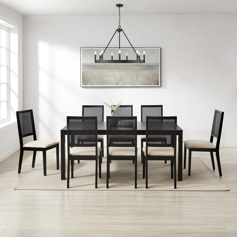 Boutault Stirling Dining Table Set, 9 Pieces: Table, 8 Chairs