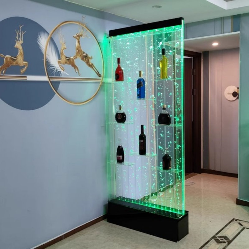 Glowing Water Curtain Screen Acrylic Wall Base Fountain with Lights