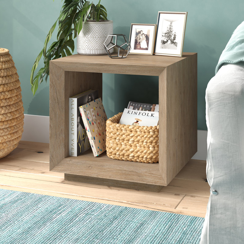 Evie Tannen 22'' W Rectangular End Table, Antiqued Gray Oak