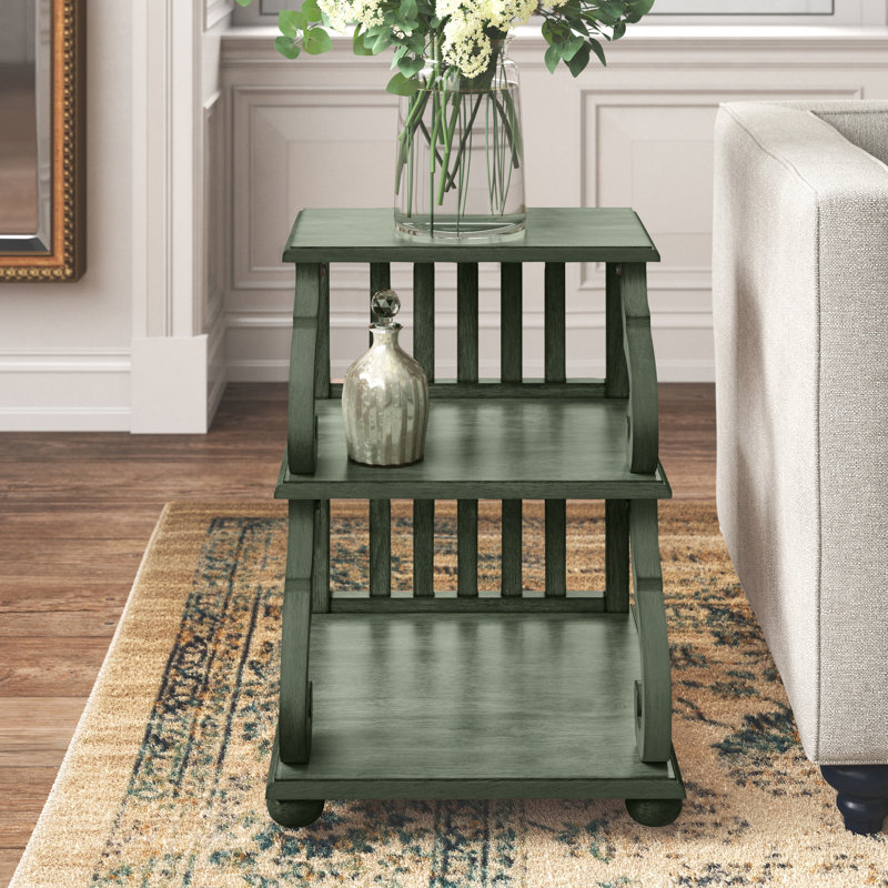 Table de bout avec 2 tablettes Huntingdon Scroll , Vert foncé