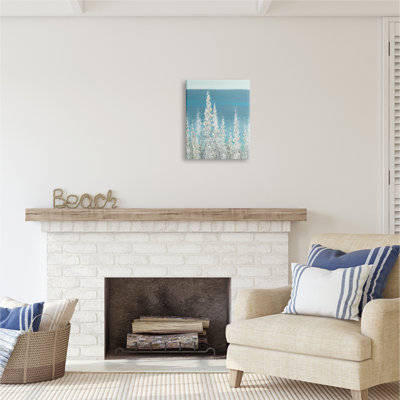 " White Coastal Blooms " by Rick Novak Painting Print