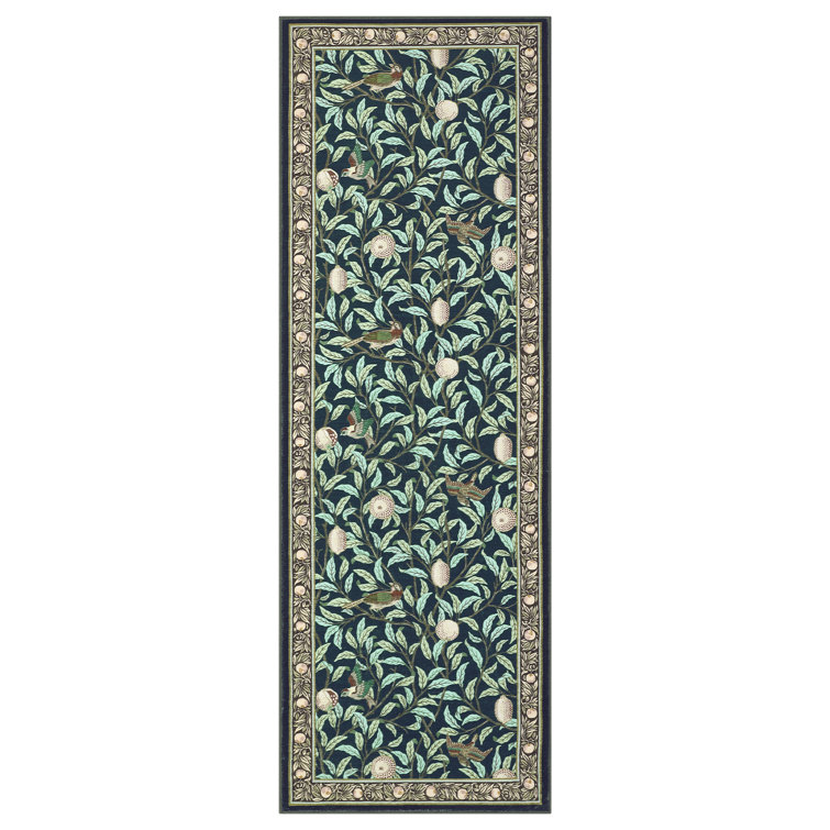 Farmhouse Machine Washable Rug for Living Room, Non-Slip Botanical Area Rugs, Low Pile Stain-Resistant Vintage Carpet, Soft Foldable Print Floor Mats for Bedroom, Nursery, Home Office