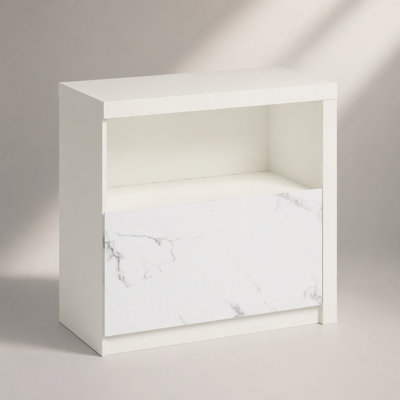 Lateral File Cabinet with Cubbyhole Storage, White Finish for Organized and Stylish Office Spaces