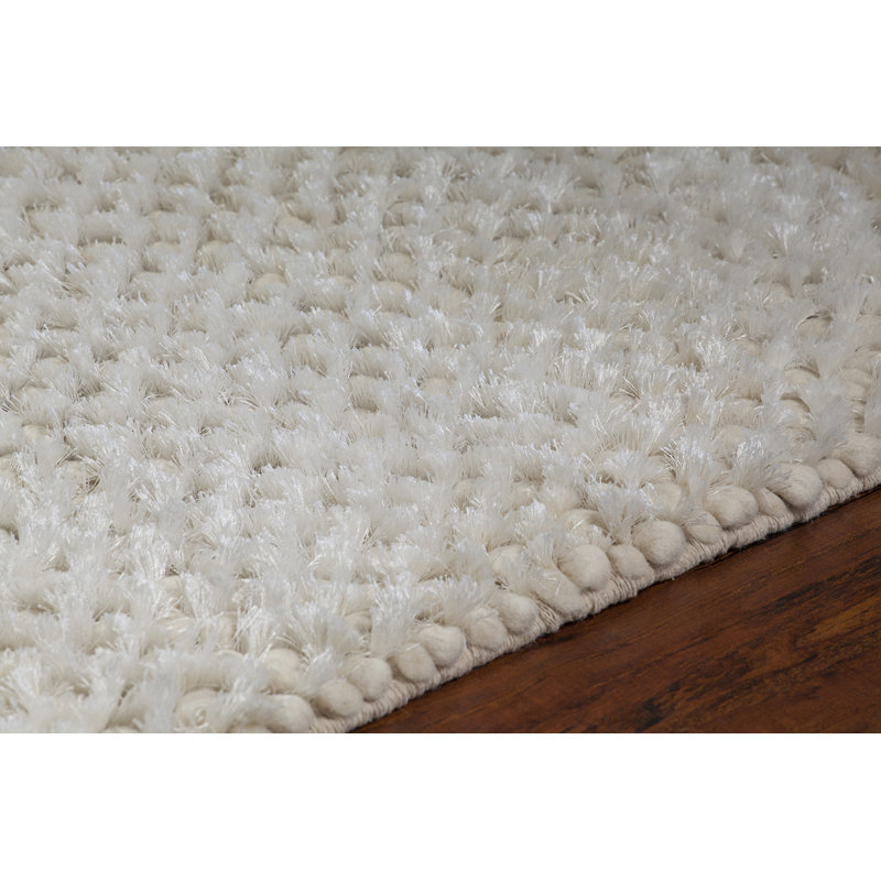 Tapis en laine à poils longs Lenz, Rectangulaire 9 pi x 13 pi, White