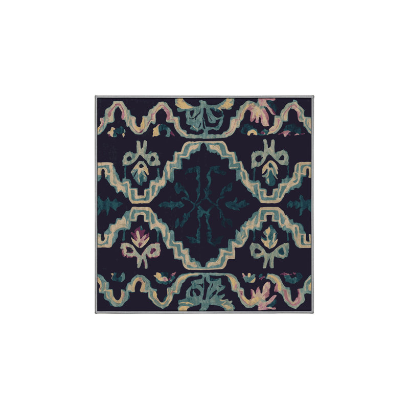 Machine Washable Purple Area Rug, Square 4'