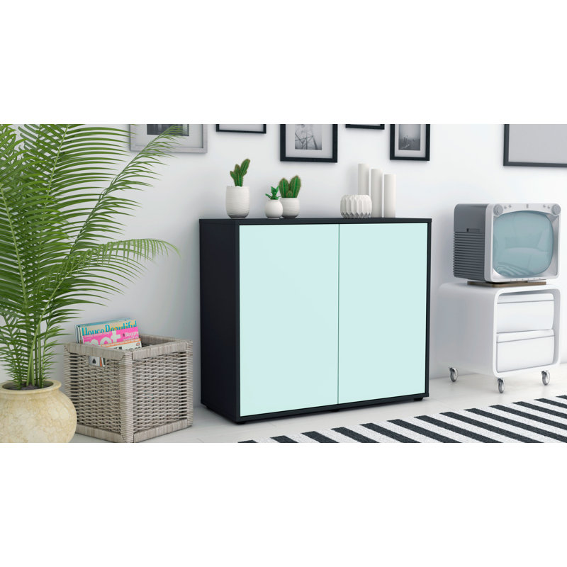 Quintara 92cm Sideboard, Anthracite/Light blue
