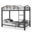 Lit superposé en métal simple au-dessus de simple, structure robuste avec garde-corps et échelle de sécurité pour enfants-735889161