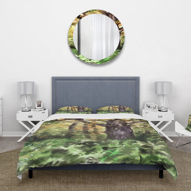Large Tree In Autumn Forest - Ensemble de housse de couette Lake House - Microfibre de polyester