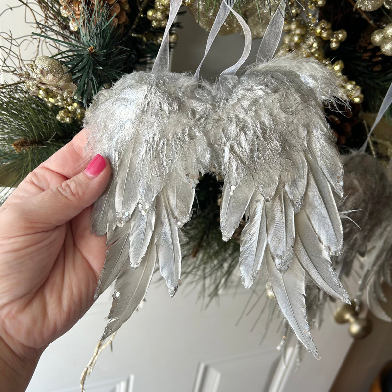 Silver Angel Wing Ornament
