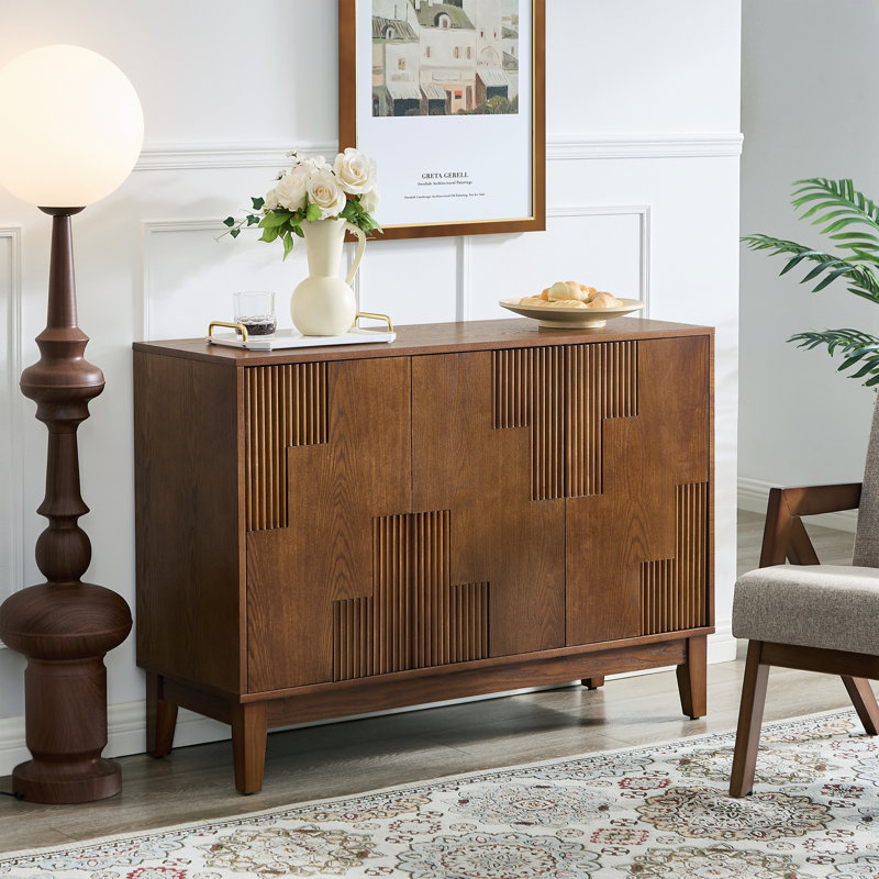 Buffet avec rangement et tablettes réglables, Walnut