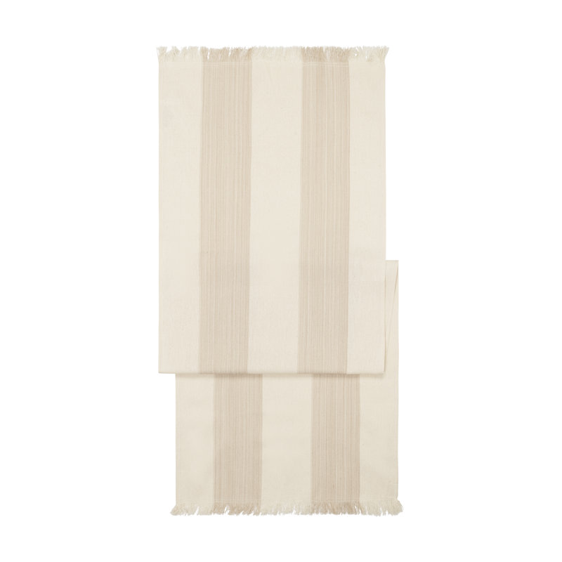 Tapis de couloir à rayures crème et brun clair 18 po x 57 po French Home
