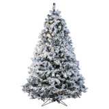 Alaskan White/Green Artificial Christmas Tree with LED White Lights with Stand