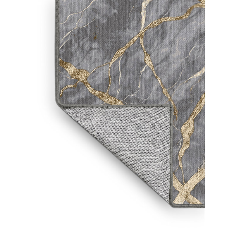 Tapis gris lavable à la machine, Rectangle 7 pi x 9 pi