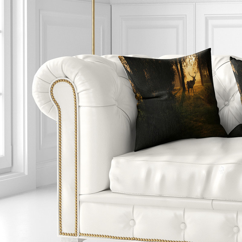 Oreiller de forêt à coucher de soleil dans un oreiller profond, Coussin décoratif, 16 po x 1 po