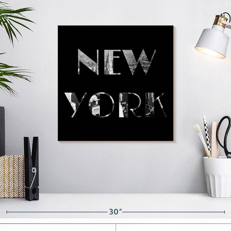 Tergel New York, typographie, H 16 po x l 16 po