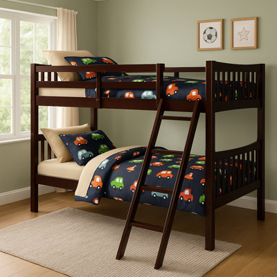 Fr Wooden Kids Twin Over Twin Bunk Bed