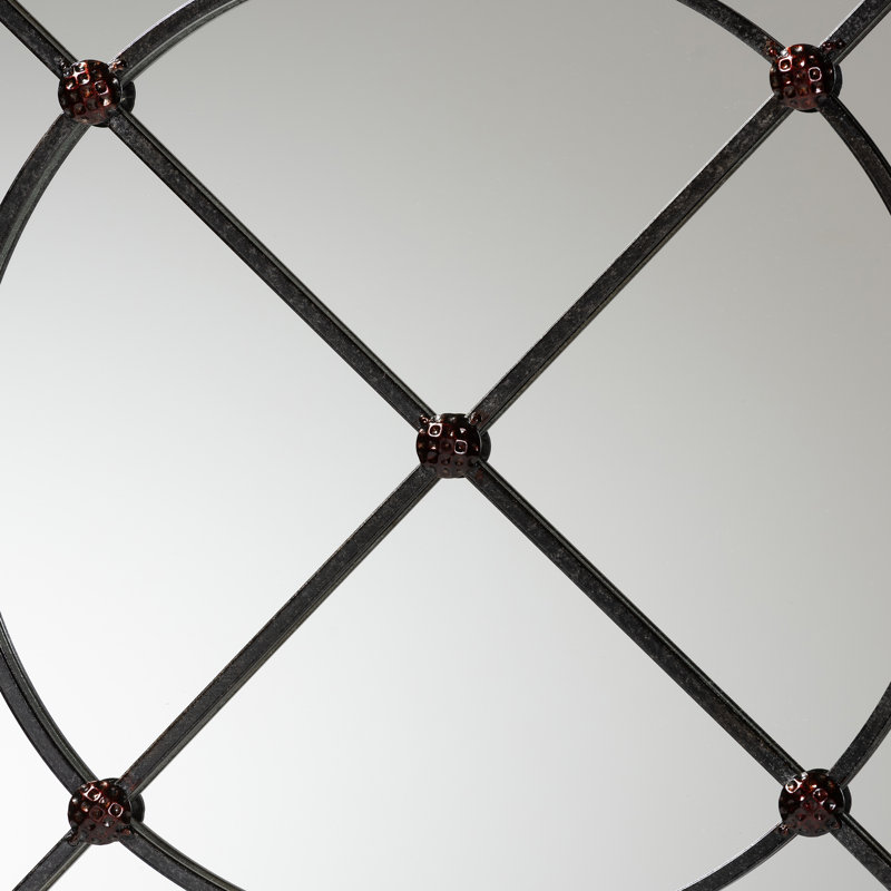 Metal Flat Wall Mirror, Black