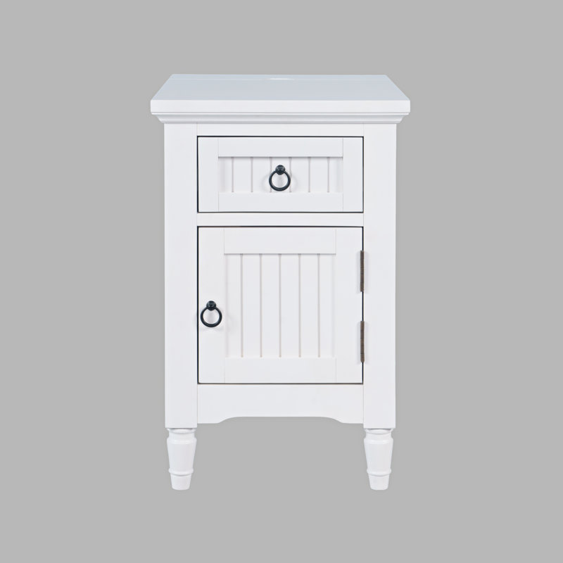 Table de bout Giavanni Modern Farmhouse, Blanc