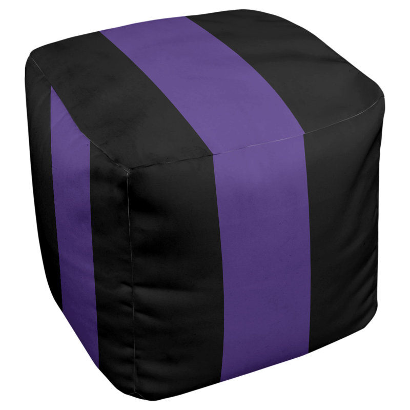 Repose-pieds cube la ours college stripes, Noir / mauve / noir