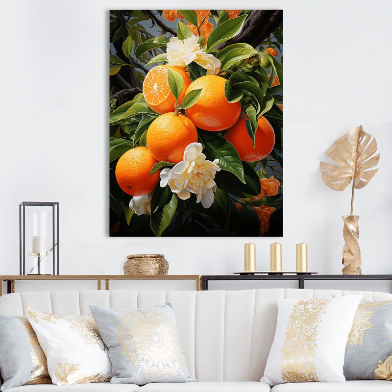 «Dareon Tangerine Tango Bouquet I», reproduction sur toile, H 32 po x l 16 po x P 1 po, Toile tendue