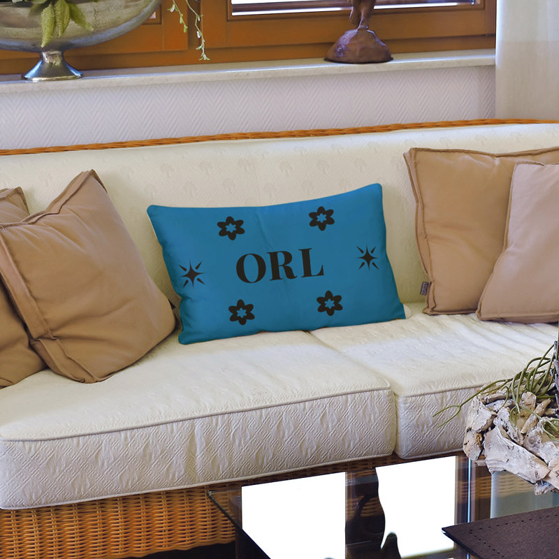 Coussin 17 po x 18 po, Bleu, noir, noir, Orlando Basketball, couleurs