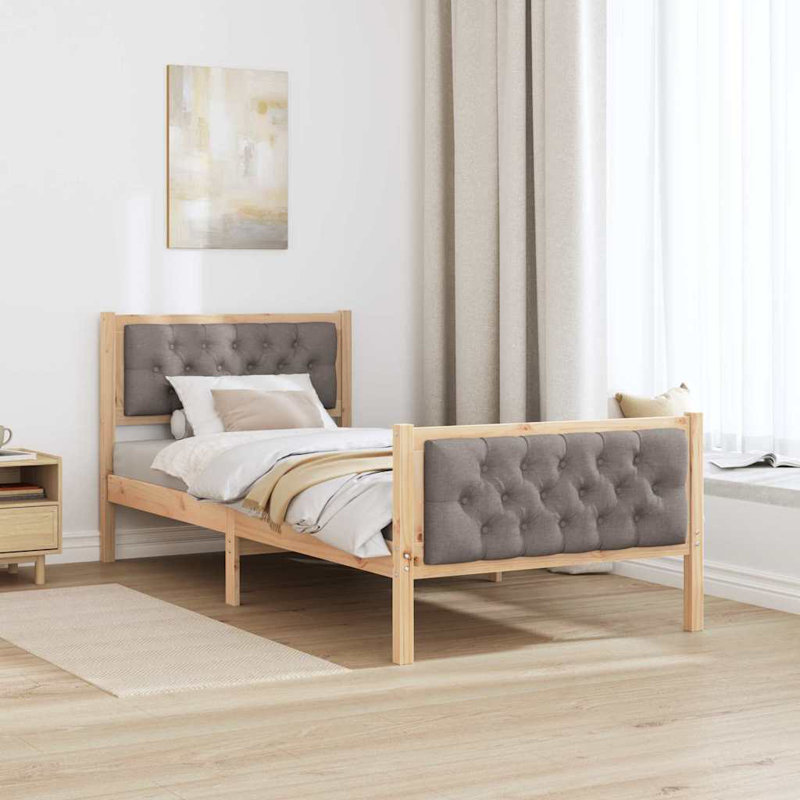 Bed, European Single (90 x 200 cm), Natural/Taupe