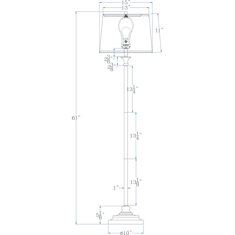 100 Watt Hailey Metal Floor Lamp With Hardback Linen Shade