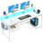 Small Home Office Computer Desk With Power Outlet And CPU Stand, Gaming Desk With Monitor Stand & LED Lights-184692956-192589531