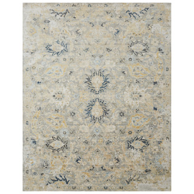 Josilin Wool Floral Area Rug in Gray