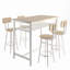 Ensemble de table de bar 5 pièces Lysle avec tablette en métal, ensemble de salle à manger, table à hauteur de comptoir et 4 tabourets de bar Lysle-1146240952-1146240956-1146240954
