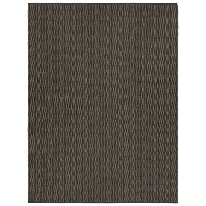 Striped Area Rug in Gray/Charcoal, Rectangle 9' x 12'