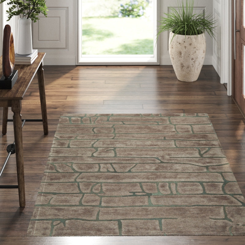 Abstract Area Rug in Brown