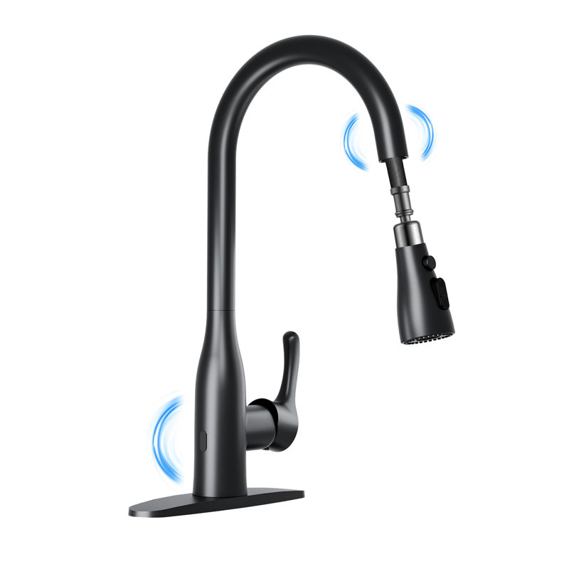 Robinet de cuisine Touchless, Noir mat