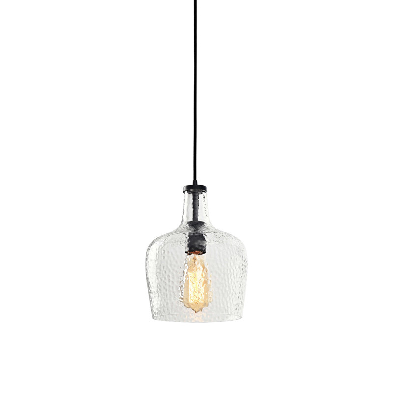 Luminaire suspendu en forme de dôme antique noir 7,9 po Emille