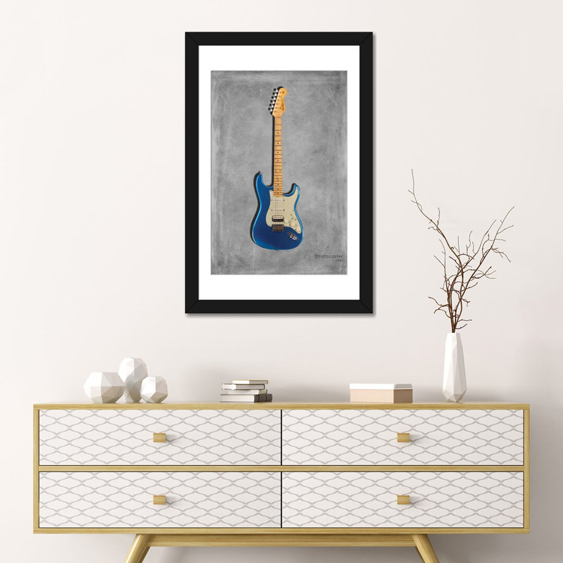 « garde-boue stratocaster 57 », impression sur toile tendue, H 24 po x l 16 po x P 1 po, Papier beaux-arts encadré noir