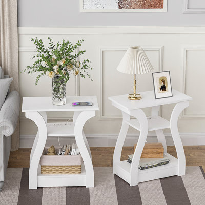 Arthus End Table and Built-In Outlets