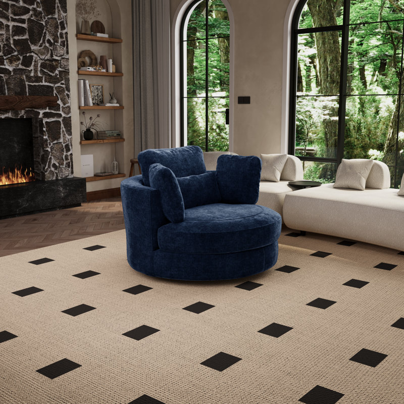 Fauteuil demi-tonneau pivotant l 50 po, Bleu