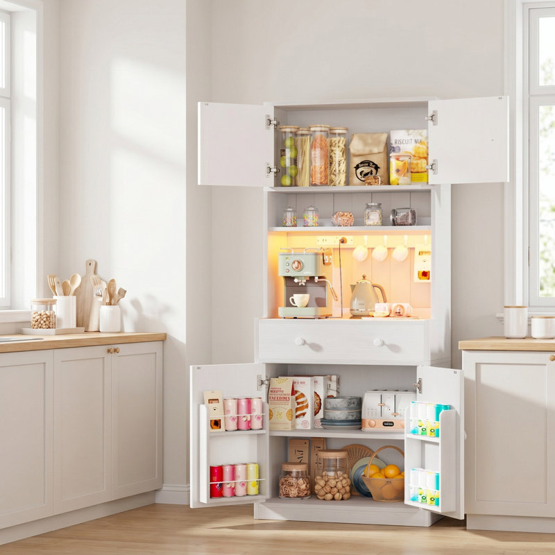 Armoire de cuisine 71 po sur pied Farmhouse, Blanc
