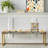 Floral Upholstered Gold Bench-130019696