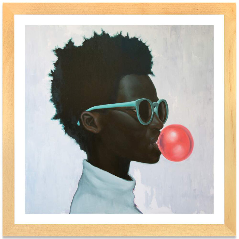 " How Far Is A Light Year? " by Alexander Grahovsky, White, 16" H x 16" W x 1" D, Brown Framed