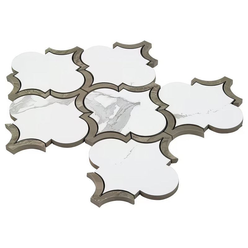 Carreau de mosaïque en porcelaine 9,9 po x 13 po Arabesque