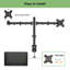 Support pour écran double pour bureau, support d'écran pour 2 écrans d'ordinateur de 13 po à 27 po, support pour écran robuste ultra-ajustable avec pince en C et base à œillets, VESA 75 x 75 100 x 100 mm, noir
