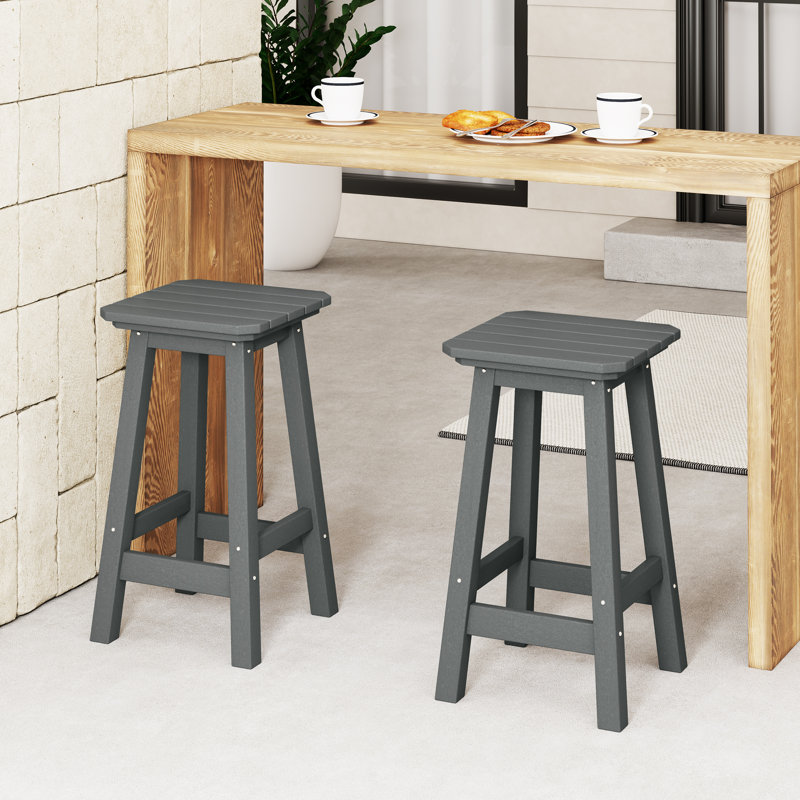 Tabouret de comptoir carré 24 po Laguna, Gris