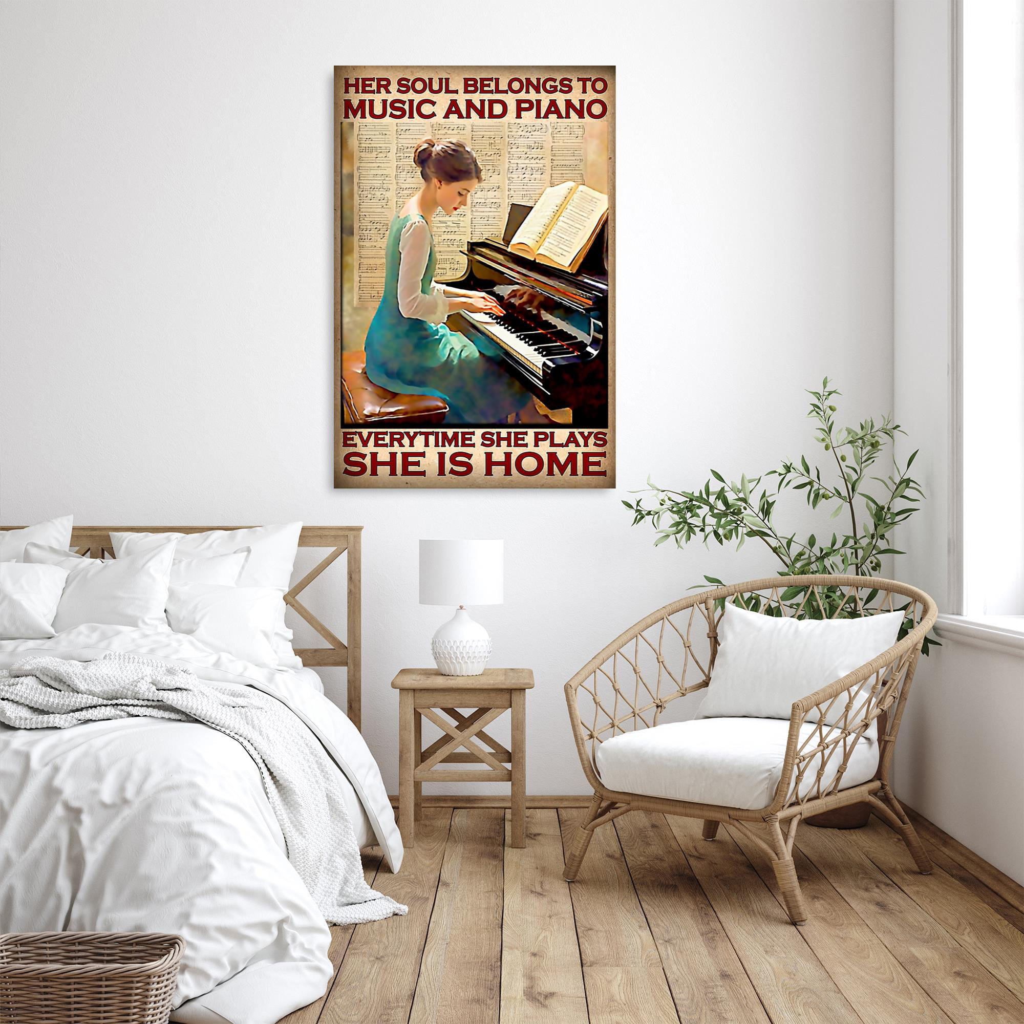Trinx Her Soul Belongs To Music And Piano Piece Rect Her Soul Belongs  To Music And Piano Piece Rectangle Graphic Art Print On Wrapped Canvas  On Canvas Print Wayfair